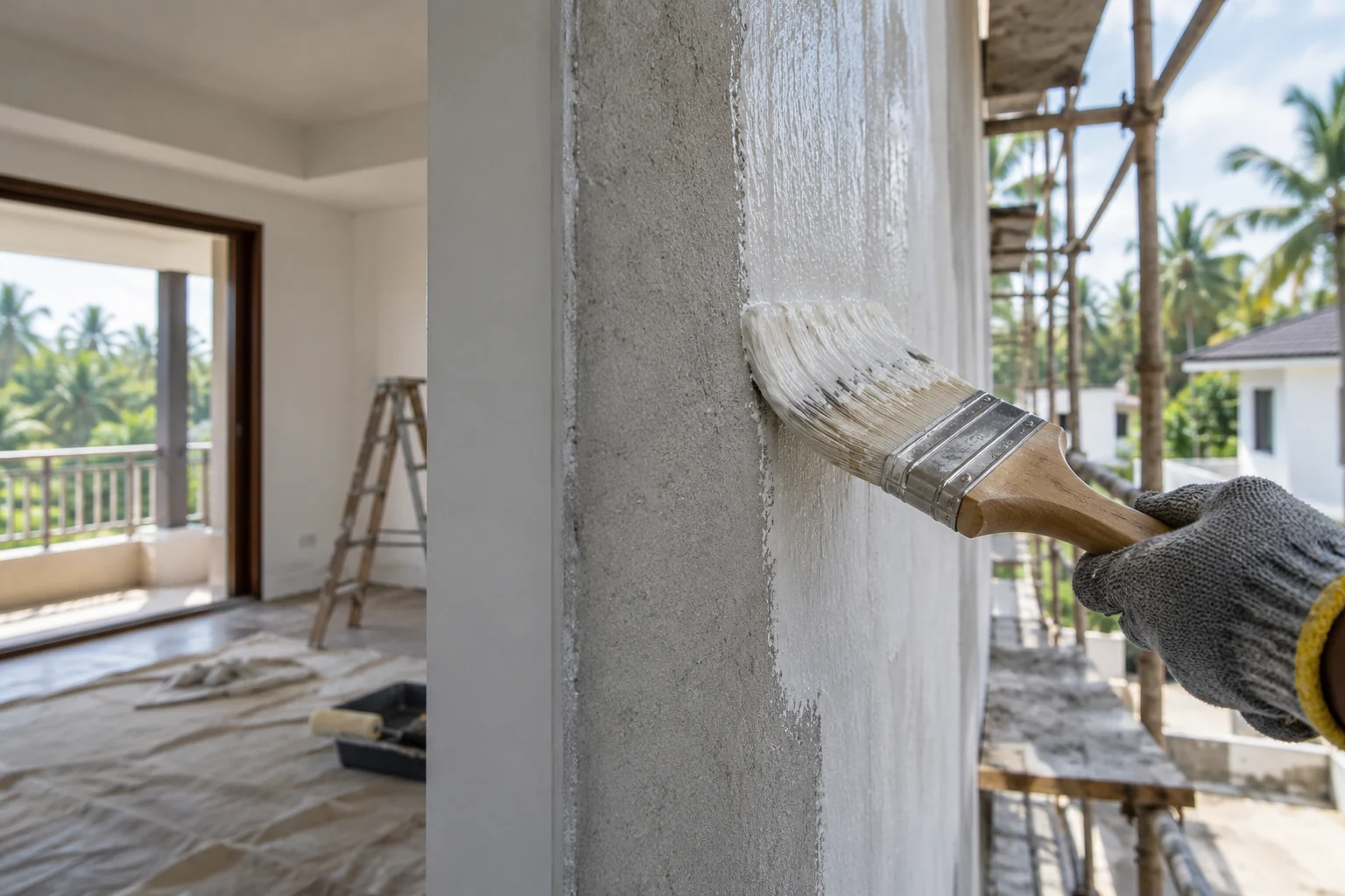 Interior and exterior &mdash; the same primer used indoors and out