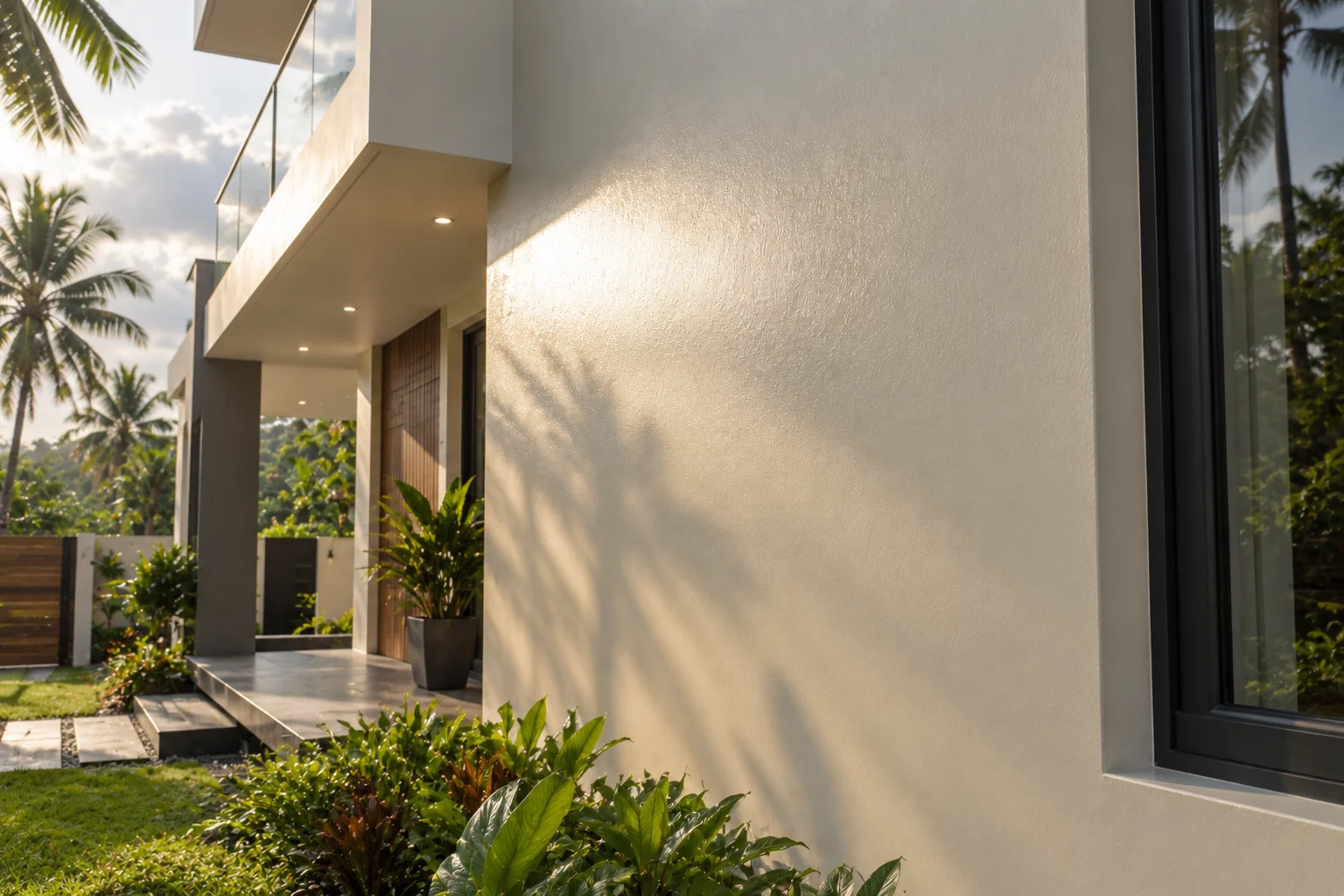 Satin-like sheen &mdash; soft light along an Alpha Advanced finished wall