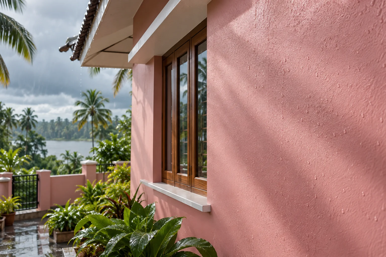 Layer protection &mdash; a Kerala exterior wall finished in Alpha, holding its colour in full sun