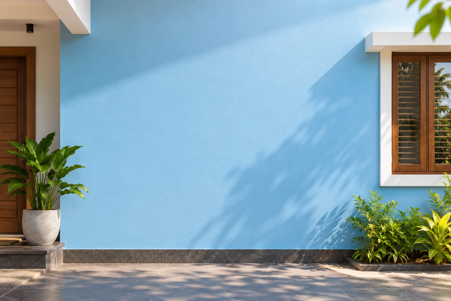 Enhanced coverage — one pass covering a large exterior elevation