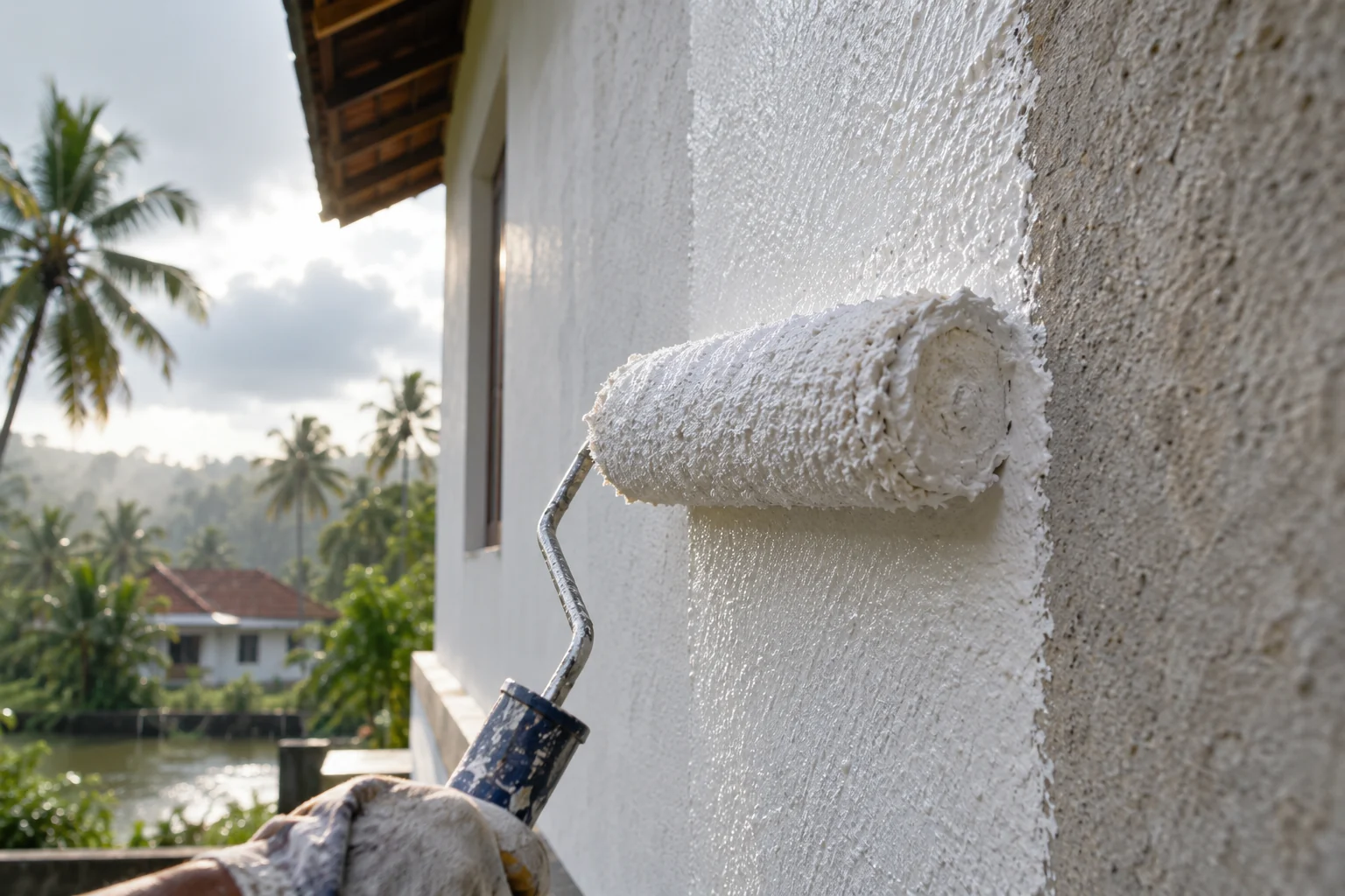 High adhesion and bonding strength &mdash; the primed wall inspected after application