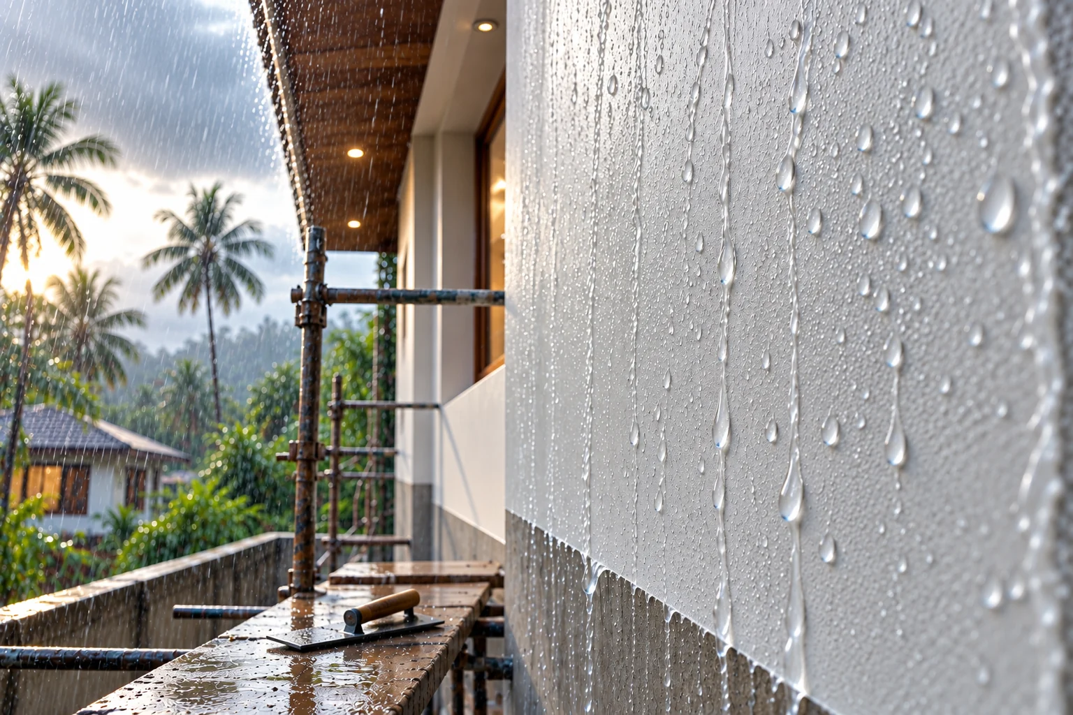 Waterproof &mdash; Super Seal sealing an exterior wall against damp