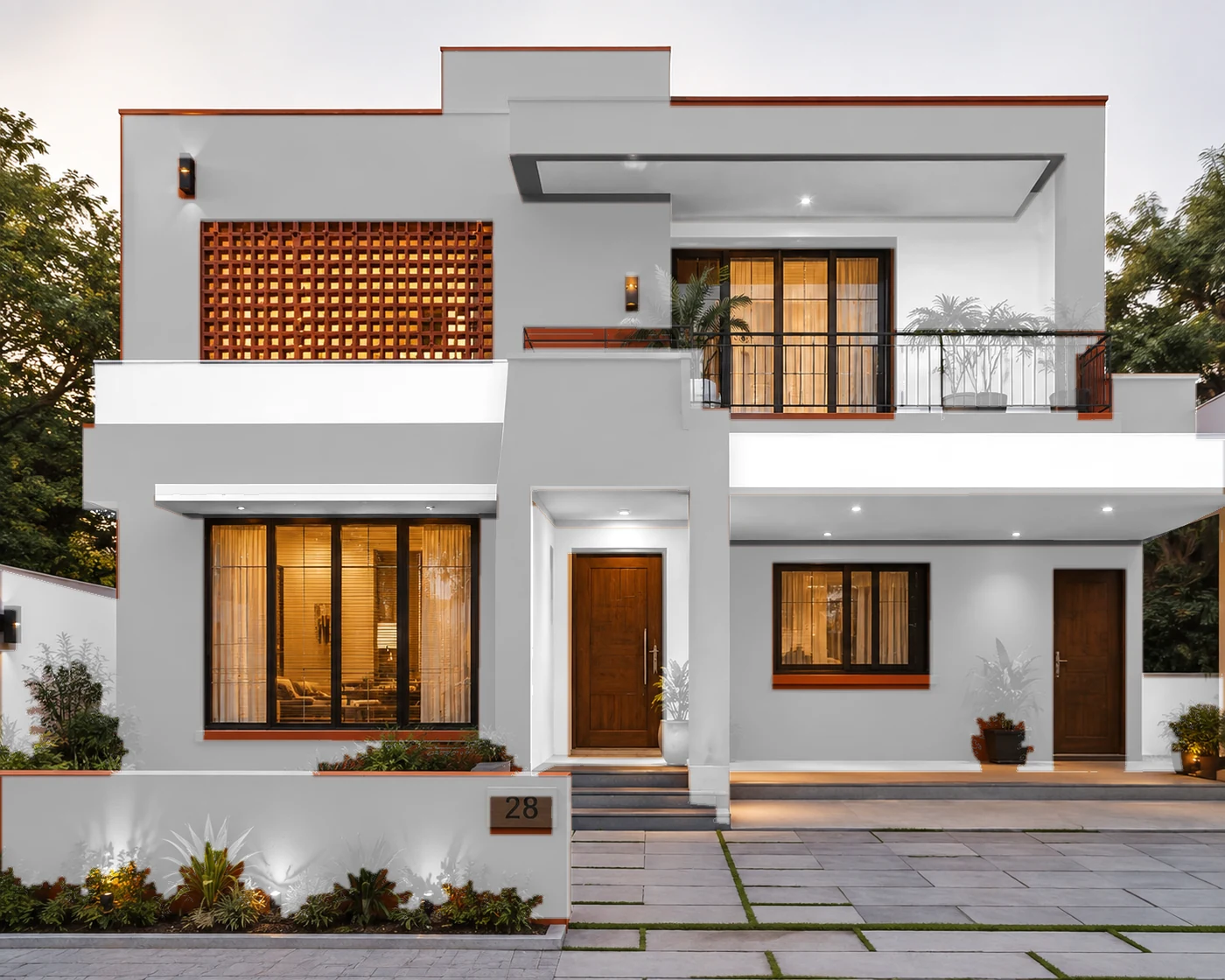 Exterior elevation painted in Kanchenjunga Frost